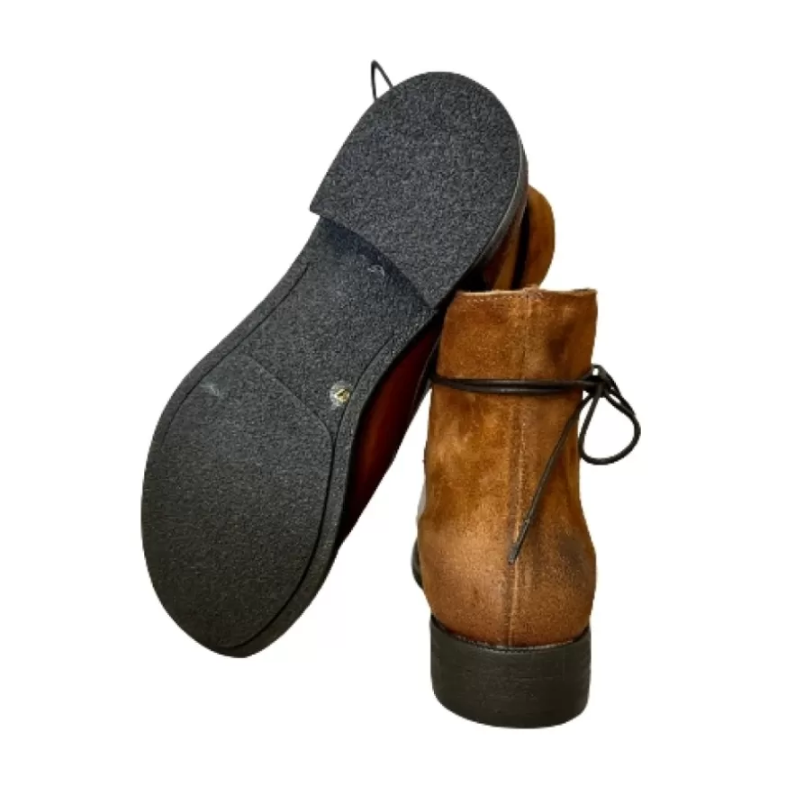Donna CAMARRI CALZATURE Scarpe Donna | Anfibio Artigianale In Pelle Tuffata Cuoio Camarri 1916