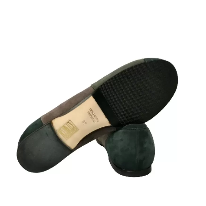 Donna CAMARRI CALZATURE Scarpe Donna | Ballerina Camoscio Verde Con Morsetto