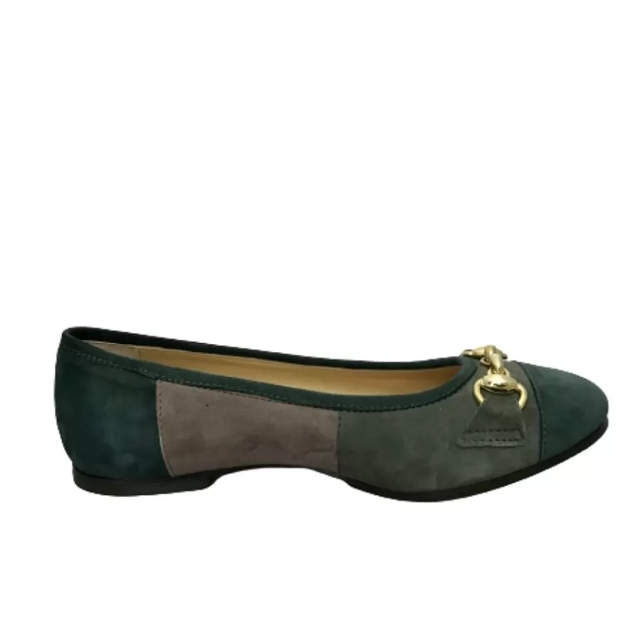 Donna CAMARRI CALZATURE Scarpe Donna | Ballerina Camoscio Verde Con Morsetto