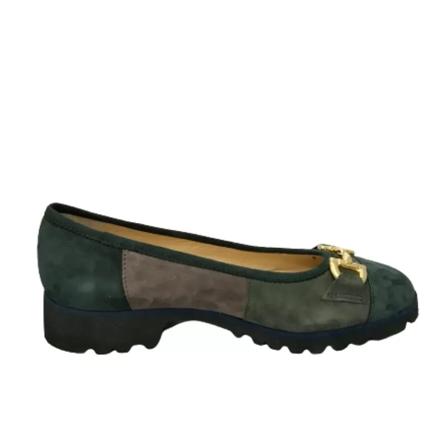 Donna CAMARRI CALZATURE Scarpe Donna | Ballerina In Camoscio Verde Con Morsetto