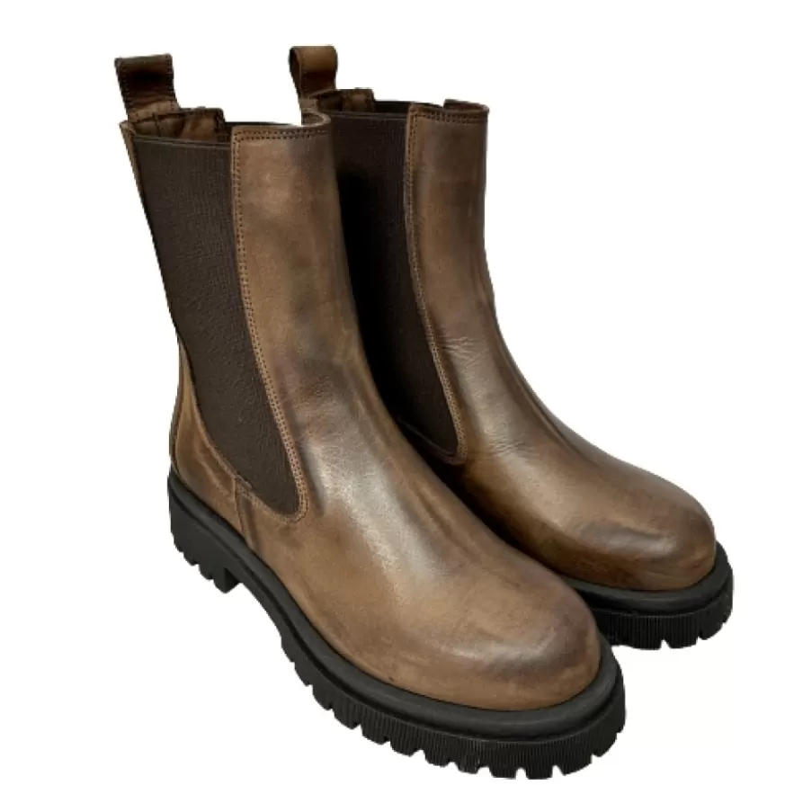 Donna CAMARRI CALZATURE Scarpe Donna | Beatles Artigianale In Pelle Testa Di Moro Spazzolato