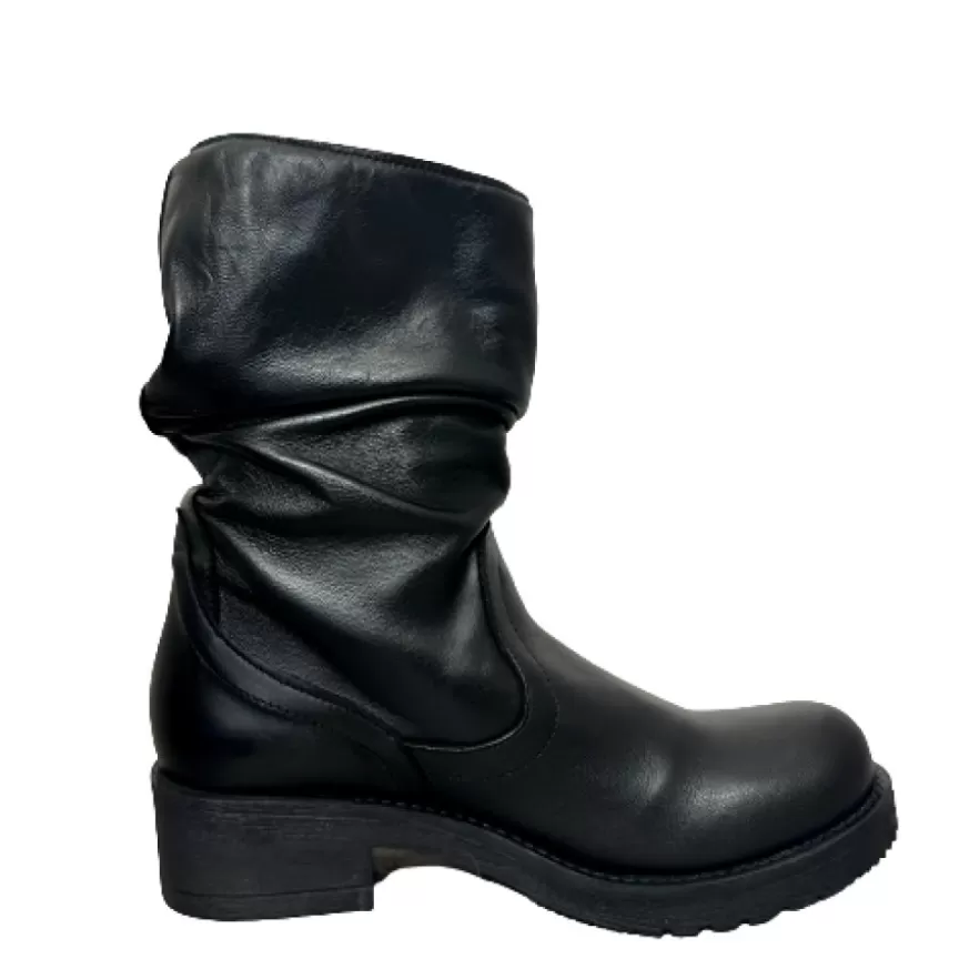 Donna CAMARRI CALZATURE Scarpe Donna | Biker Artigianale Basso In Pelle Nera