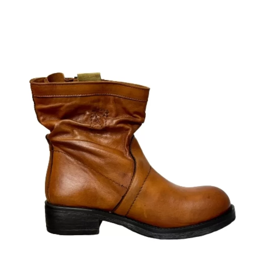 Donna CAMARRI CALZATURE Scarpe Donna | Biker Basso Artigianale In Pelle Tuffata Cuoio