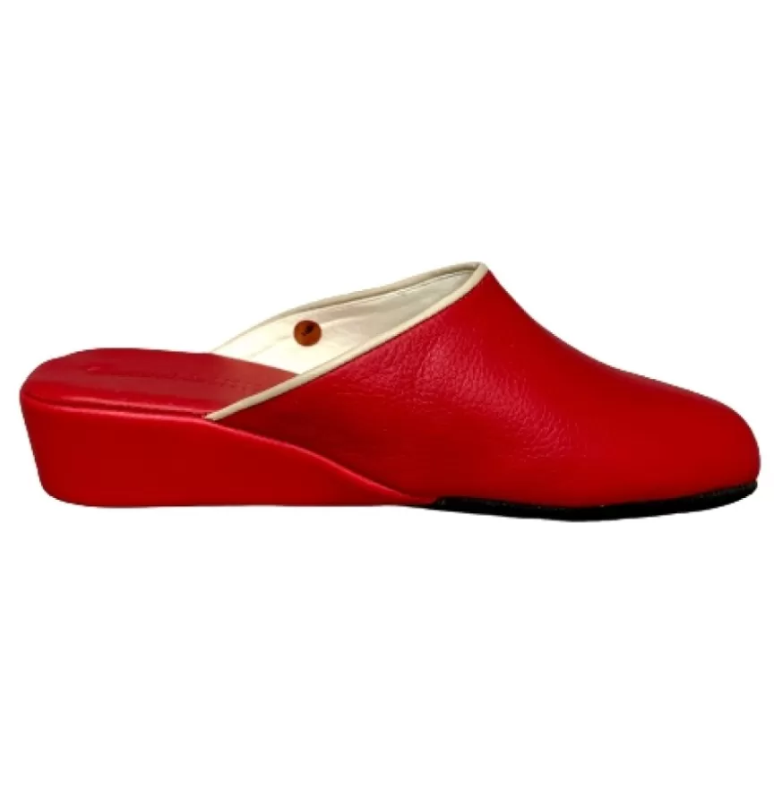 Donna CAMARRI CALZATURE Scarpe Donna | Ciabatta / Scendiletto In Pelle Rossa