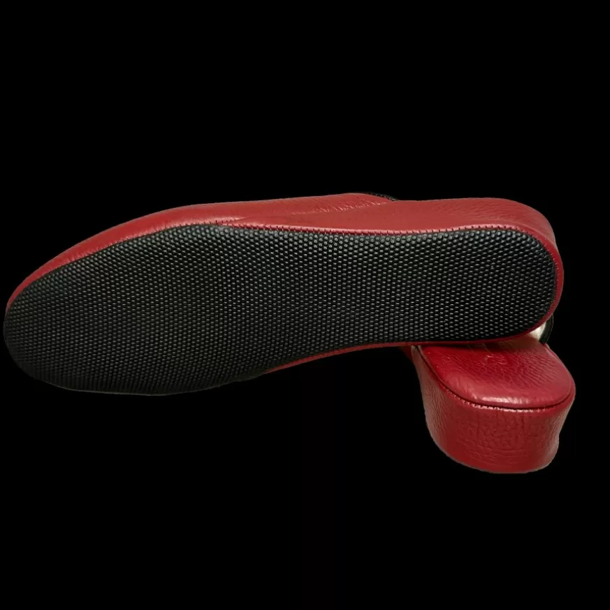Donna CAMARRI CALZATURE Scarpe Donna | Ciabatta / Scendiletto In Pelle Rosso Scuro
