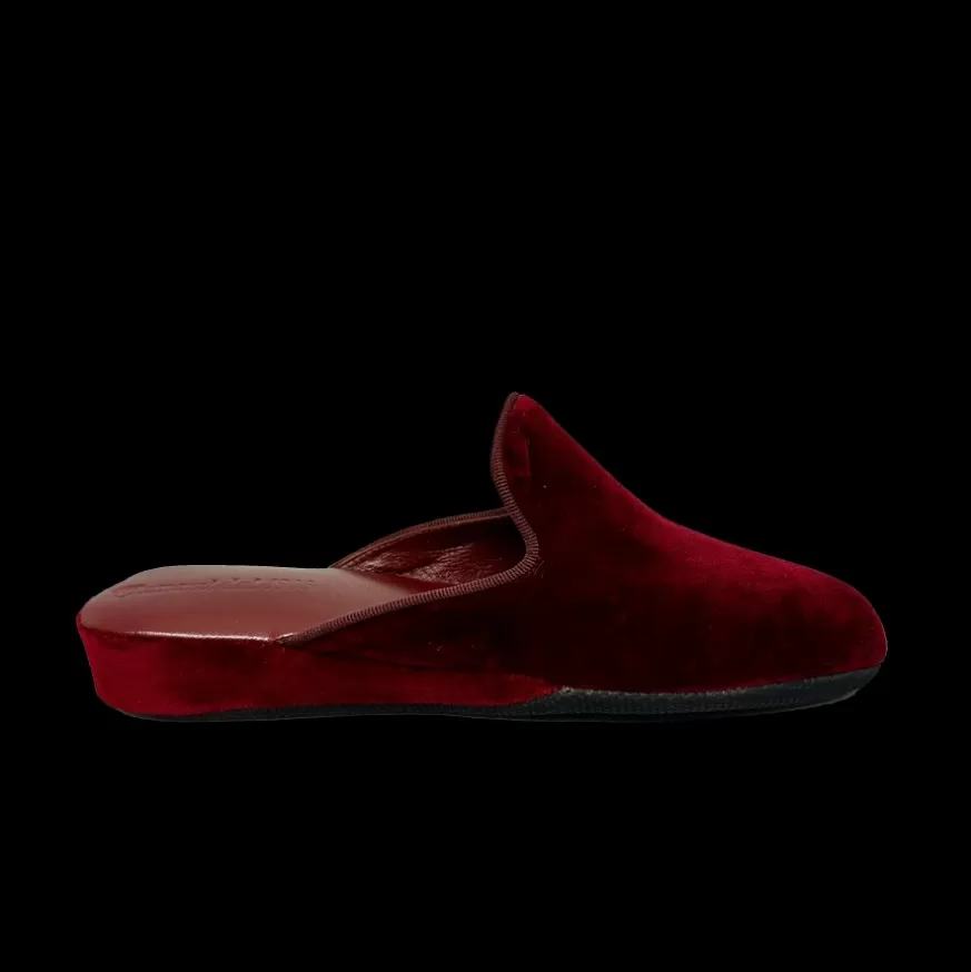 Donna CAMARRI CALZATURE Scarpe Donna | Ciabatta / Scendiletto In Pelle Velluto Bordeaux