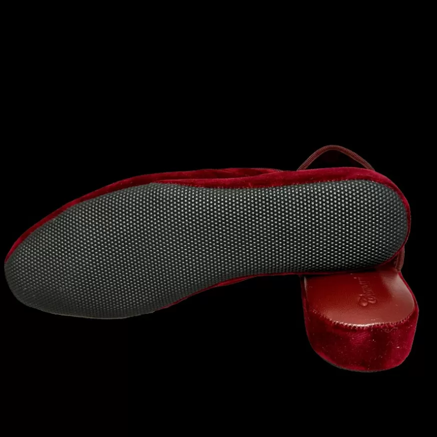 Donna CAMARRI CALZATURE Scarpe Donna | Ciabatta / Scendiletto In Pelle Velluto Bordeaux Con Iniziali Personalizzate