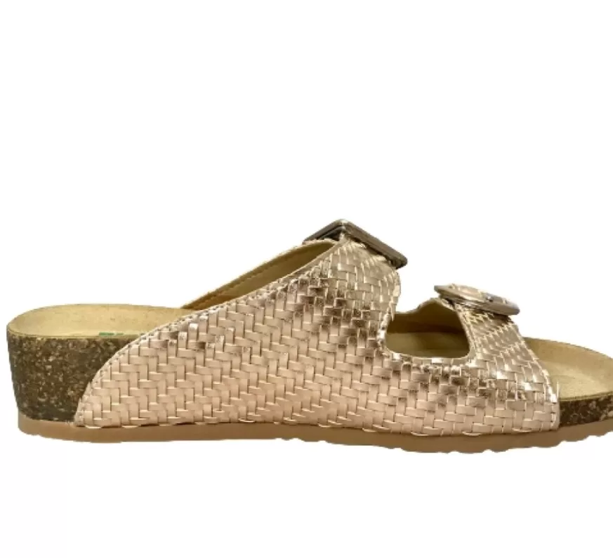 Donna CAMARRI CALZATURE Scarpe Donna | Ciabatta Bionatura In Pelle Intrecciata Cipria