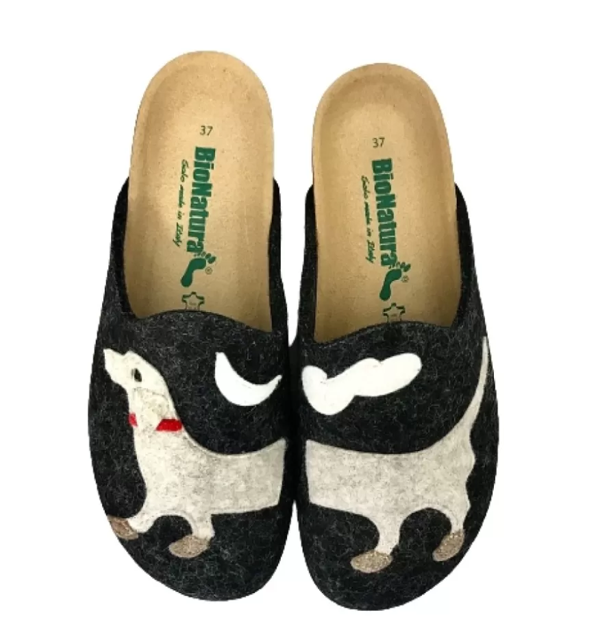 Donna CAMARRI CALZATURE Scarpe Donna | Ciabatta Bionatura Invernale In Feltro Lana Bassotto