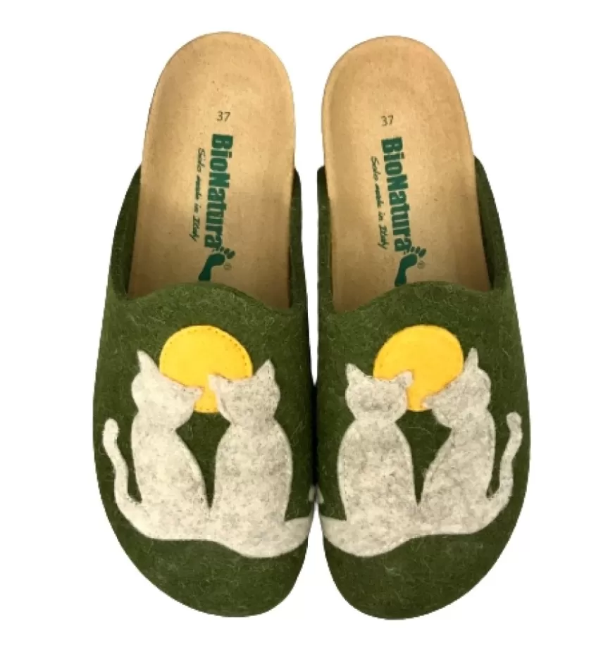 Donna CAMARRI CALZATURE Scarpe Donna | Ciabatta Bionatura Invernale In Feltro Lana Gatti