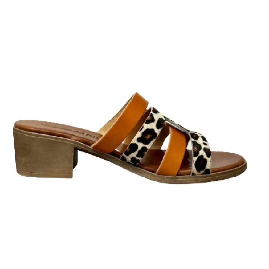 Donna CAMARRI CALZATURE Scarpe Donna | Ciabatta In Cavallino E Pelle Cognac Mod. Hermes