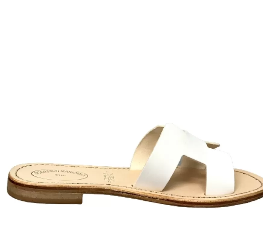 Donna CAMARRI CALZATURE Scarpe Donna | Ciabatta In Pelle Bianca Mod. Hermes