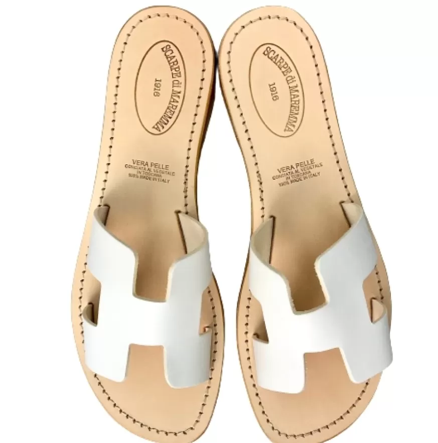 Donna CAMARRI CALZATURE Scarpe Donna | Ciabatta In Pelle Bianca Mod. Hermes