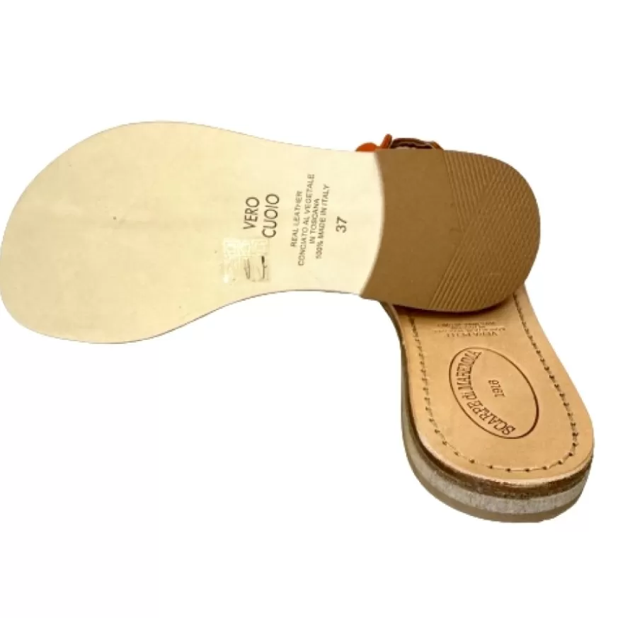 Donna CAMARRI CALZATURE Scarpe Donna | Ciabatta In Pelle E Cavallino Arancione Mod. Hermes