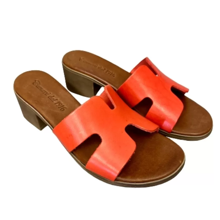 Donna CAMARRI CALZATURE Scarpe Donna | Ciabatta In Pelle Rossa Mod. Hermes