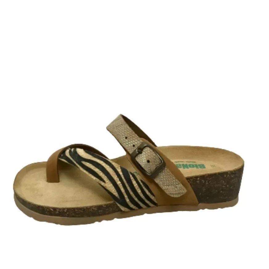 Donna CAMARRI CALZATURE Scarpe Donna | Ciabatta Infradito Bionatura In Pelle Animalier