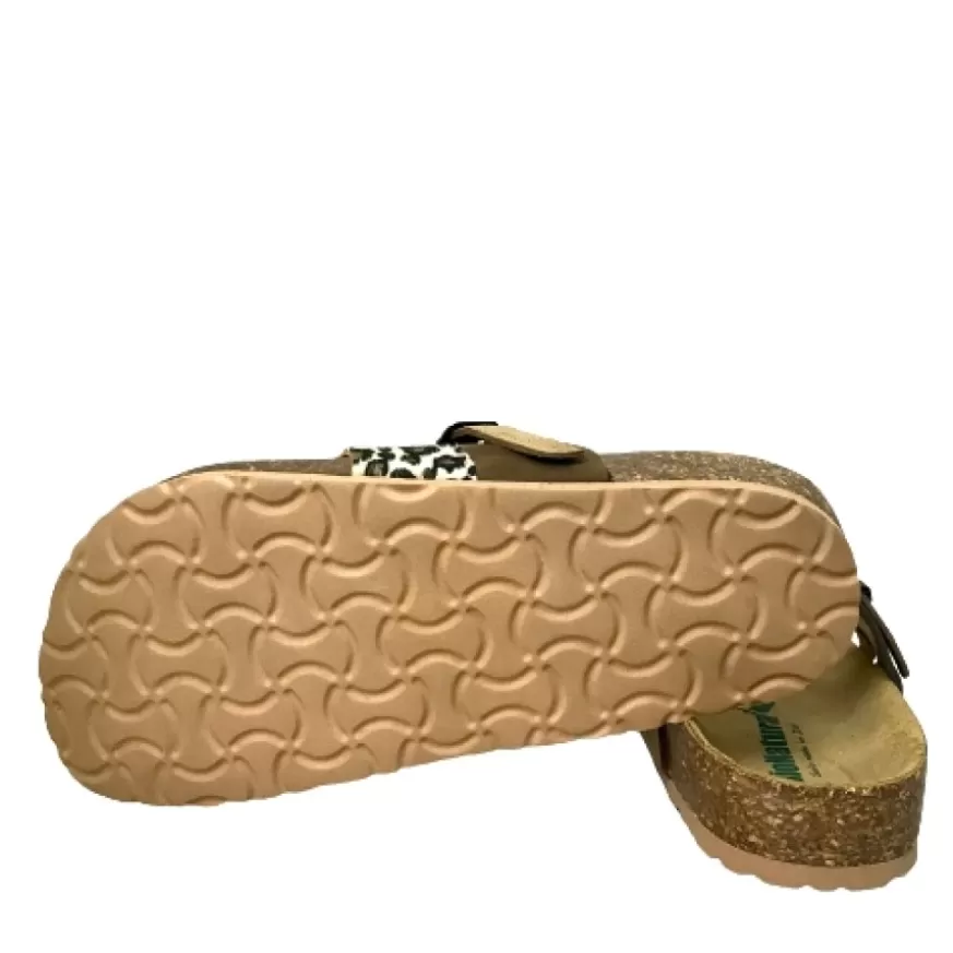 Donna CAMARRI CALZATURE Scarpe Donna | Ciabatta Infradito Bionatura In Pelle Animalier Bassa
