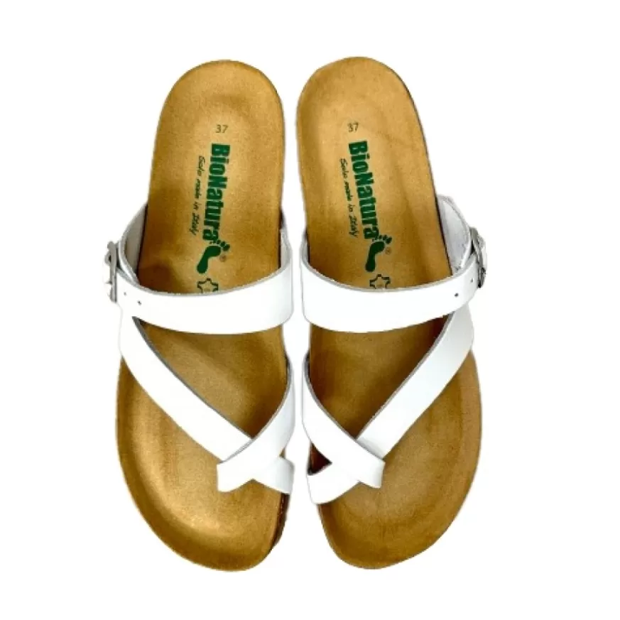 Donna CAMARRI CALZATURE Scarpe Donna | Ciabatta Infradito Bionatura In Pelle Bianca