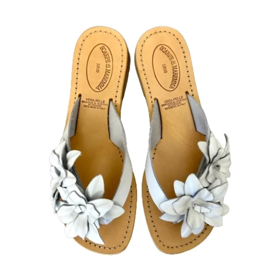 Donna CAMARRI CALZATURE Scarpe Donna | Ciabatta Infradito In Pelle Bianca Mod. Fabiola