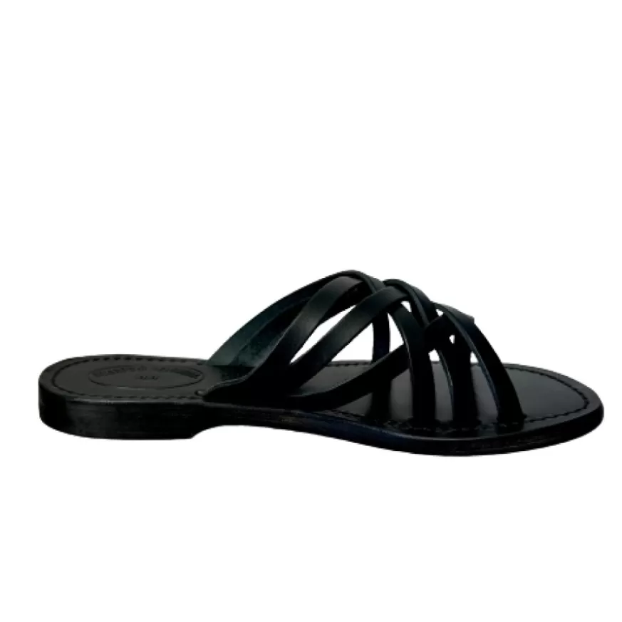 Donna CAMARRI CALZATURE Scarpe Donna | Ciabatta Infradito In Pelle Nera Mod. 4413