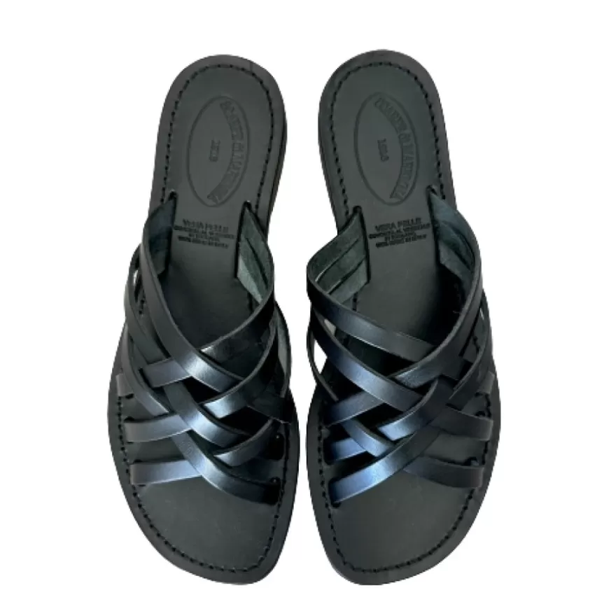 Donna CAMARRI CALZATURE Scarpe Donna | Ciabatta Infradito In Pelle Nera Mod. 4413