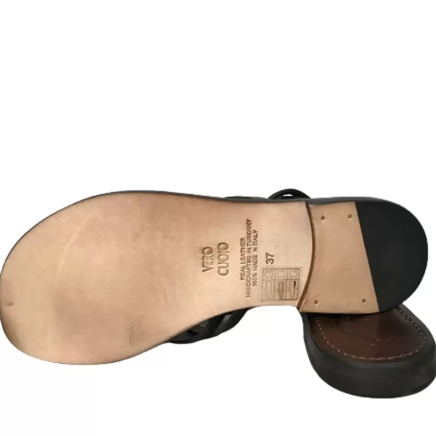 Donna CAMARRI CALZATURE Scarpe Donna | Ciabatta Infradito In Pelle Testa Di Moro Mod. 4409
