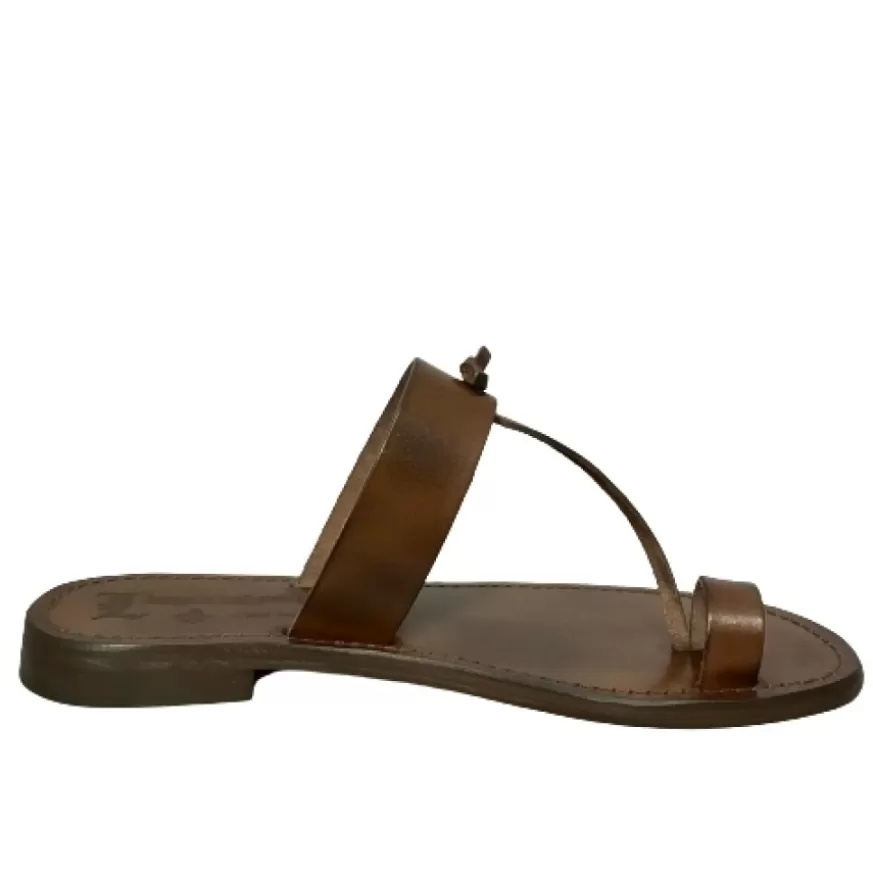 Donna CAMARRI CALZATURE Scarpe Donna | Ciabatta Infradito In Pelle Testa Di Moro Mod. 6247