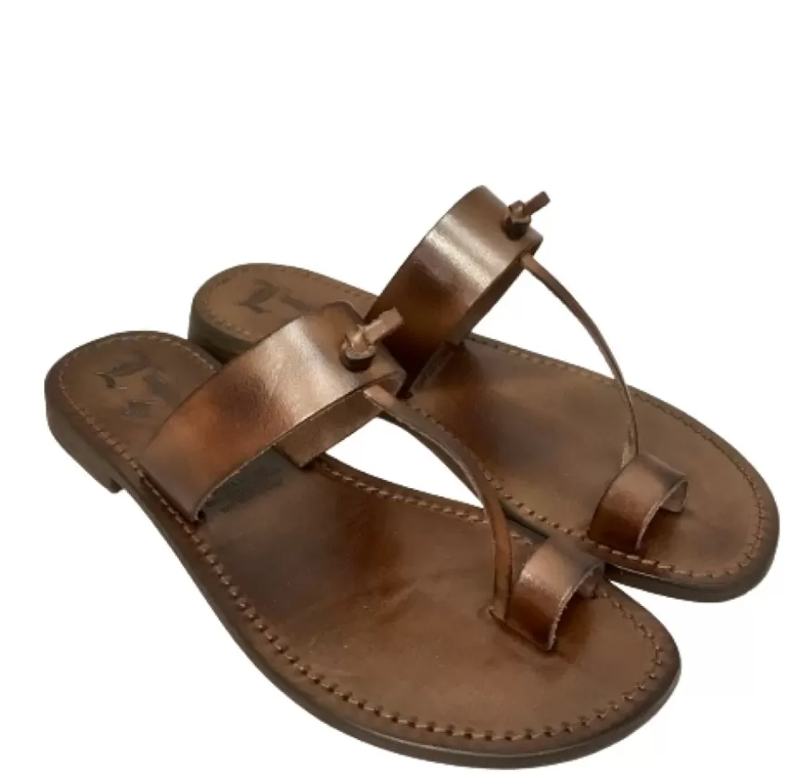 Donna CAMARRI CALZATURE Scarpe Donna | Ciabatta Infradito In Pelle Testa Di Moro Mod. 6247
