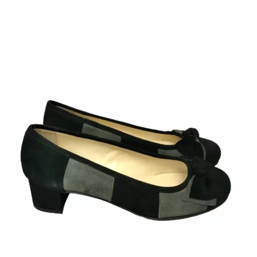 Donna CAMARRI CALZATURE Scarpe Donna | Decollete In Pelle Nabuk Grigio E Nero