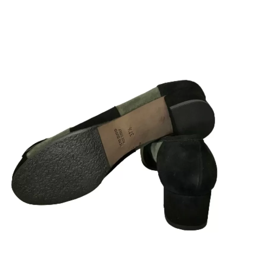 Donna CAMARRI CALZATURE Scarpe Donna | Decollete In Pelle Nabuk Grigio E Nero