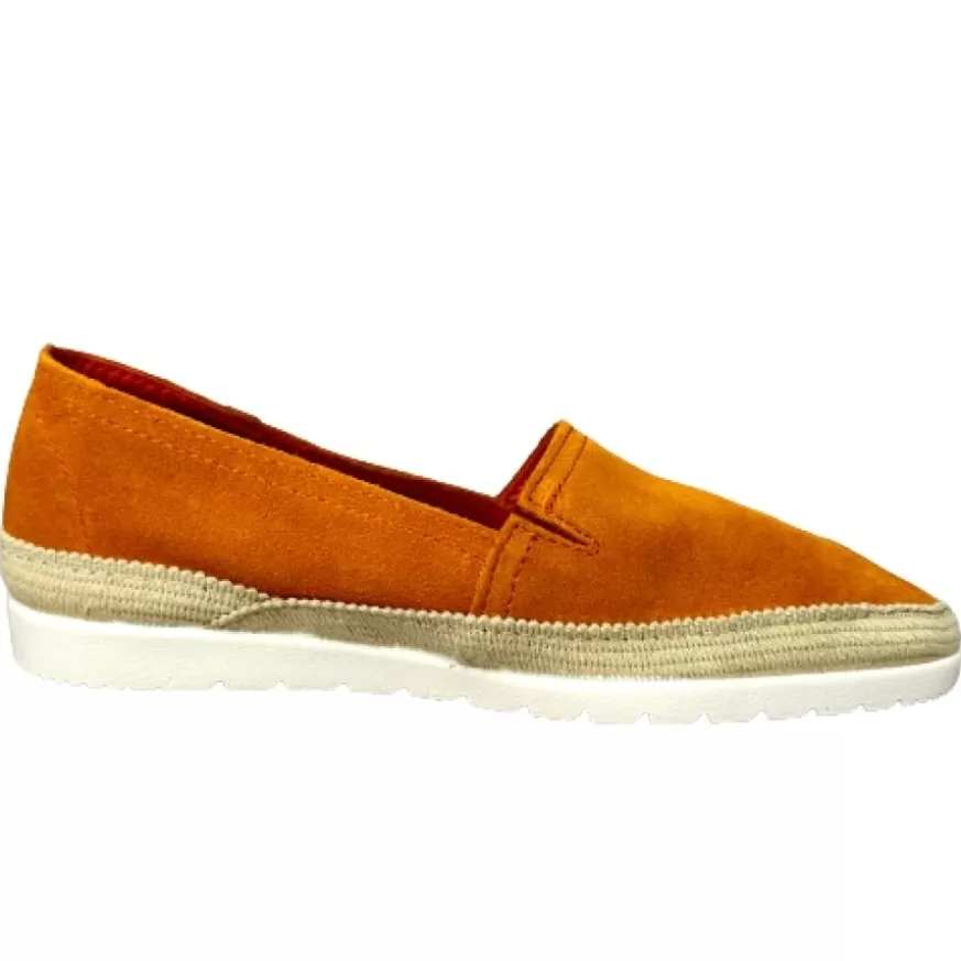 Donna CAMARRI CALZATURE Scarpe Donna | Espadrillas Artigianali In Camoscio Verbenas Arancioni