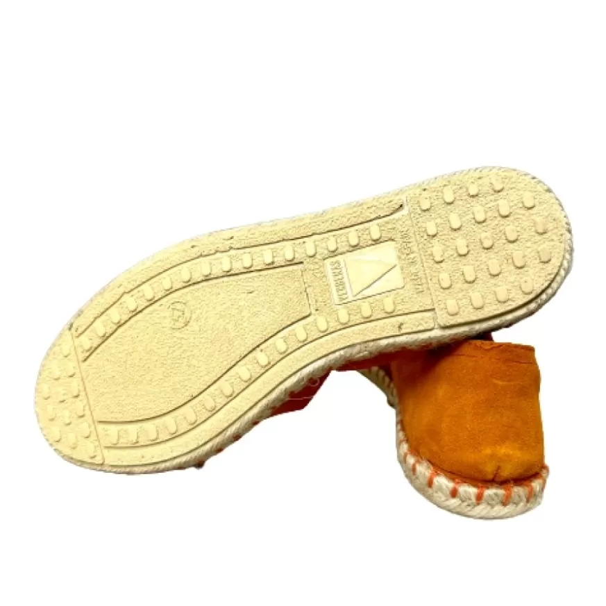 Donna CAMARRI CALZATURE Scarpe Donna | Espadrillas Artigianali In Camoscio Verbenas Arancioni