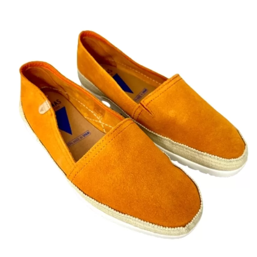 Donna CAMARRI CALZATURE Scarpe Donna | Espadrillas Artigianali In Camoscio Verbenas Arancioni
