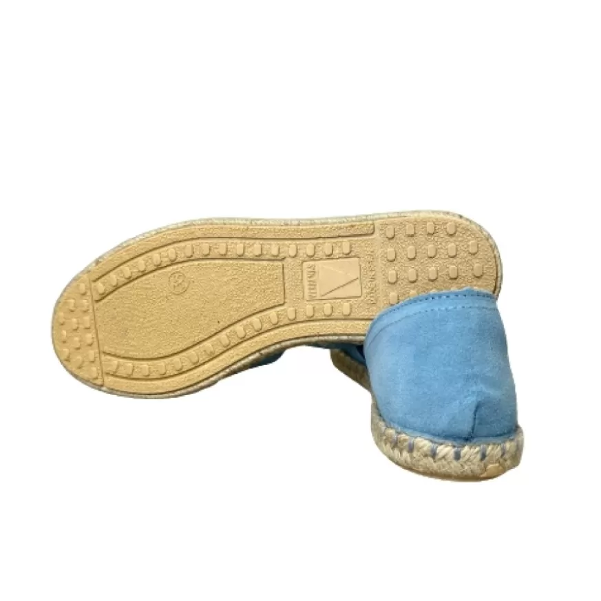 Donna CAMARRI CALZATURE Scarpe Donna | Espadrillas Artigianali In Camoscio Verbenas Celesti