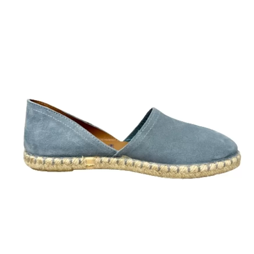 Donna CAMARRI CALZATURE Scarpe Donna | Espadrillas Artigianali In Camoscio Verbenas Celesti