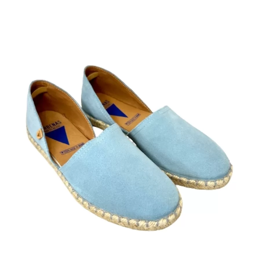 Donna CAMARRI CALZATURE Scarpe Donna | Espadrillas Artigianali In Camoscio Verbenas Celesti
