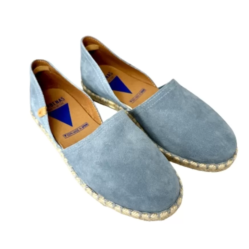 Donna CAMARRI CALZATURE Scarpe Donna | Espadrillas Artigianali In Camoscio Verbenas Celesti