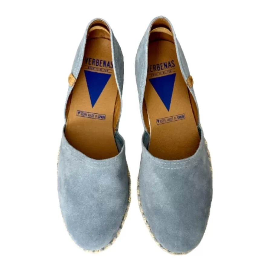 Donna CAMARRI CALZATURE Scarpe Donna | Espadrillas Artigianali In Camoscio Verbenas Celesti