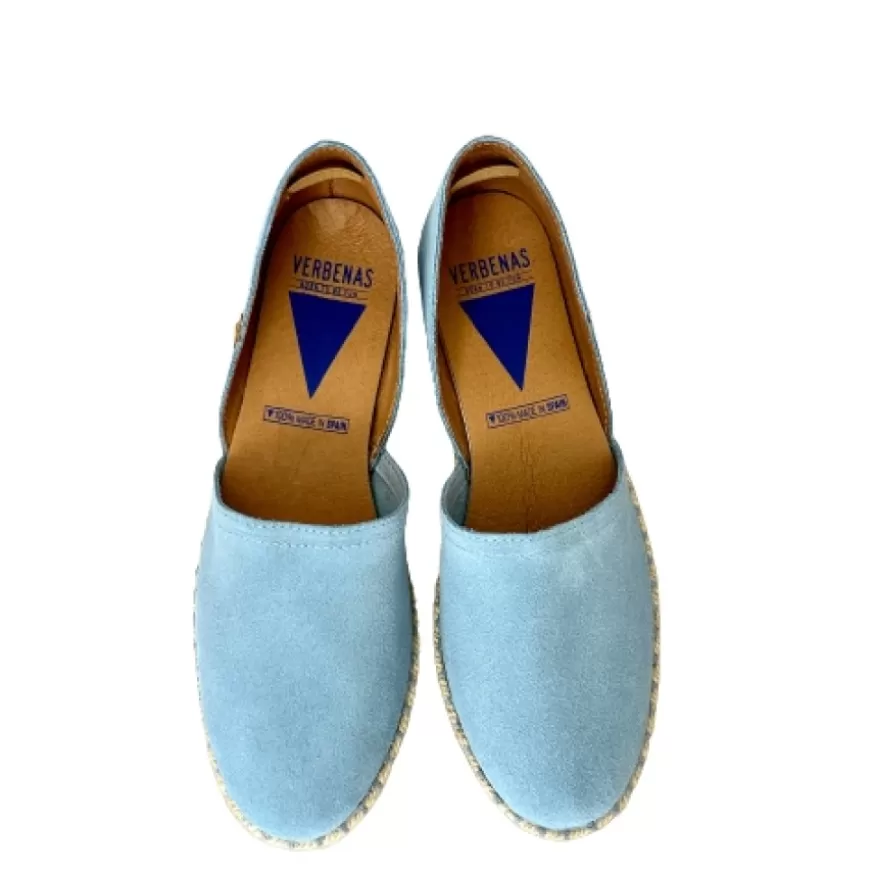 Donna CAMARRI CALZATURE Scarpe Donna | Espadrillas Artigianali In Camoscio Verbenas Celesti