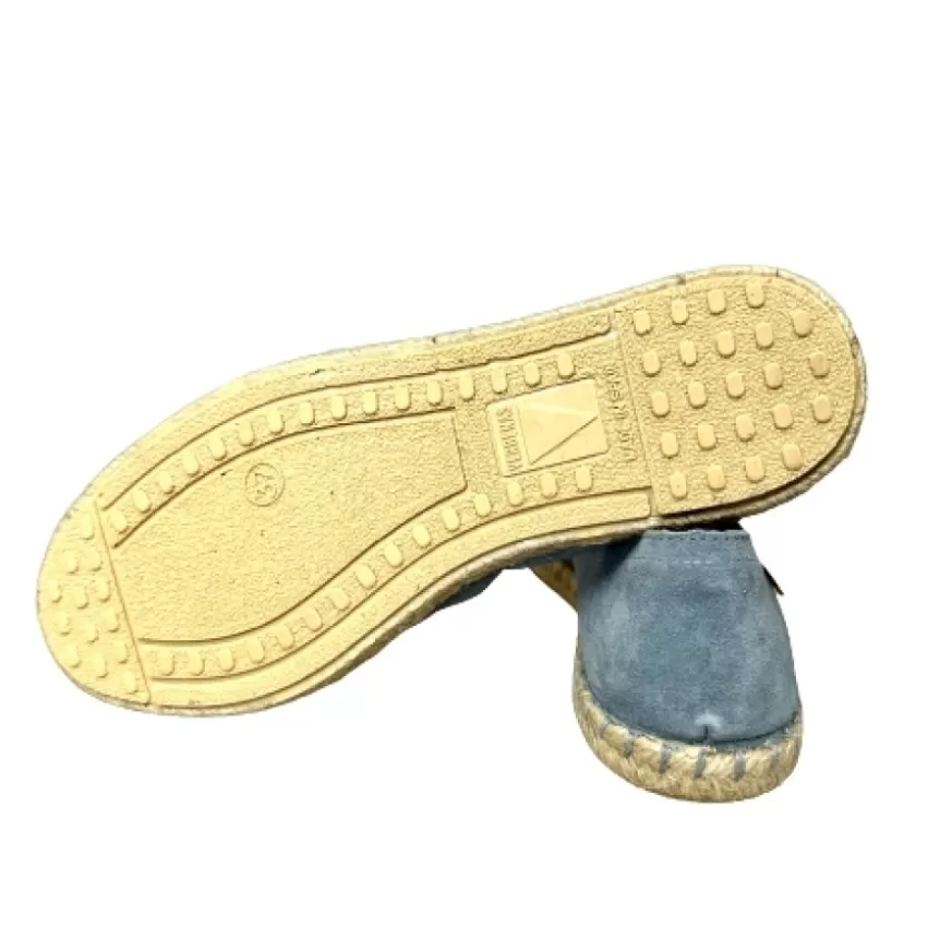 Donna CAMARRI CALZATURE Scarpe Donna | Espadrillas Artigianali In Camoscio Verbenas Celesti