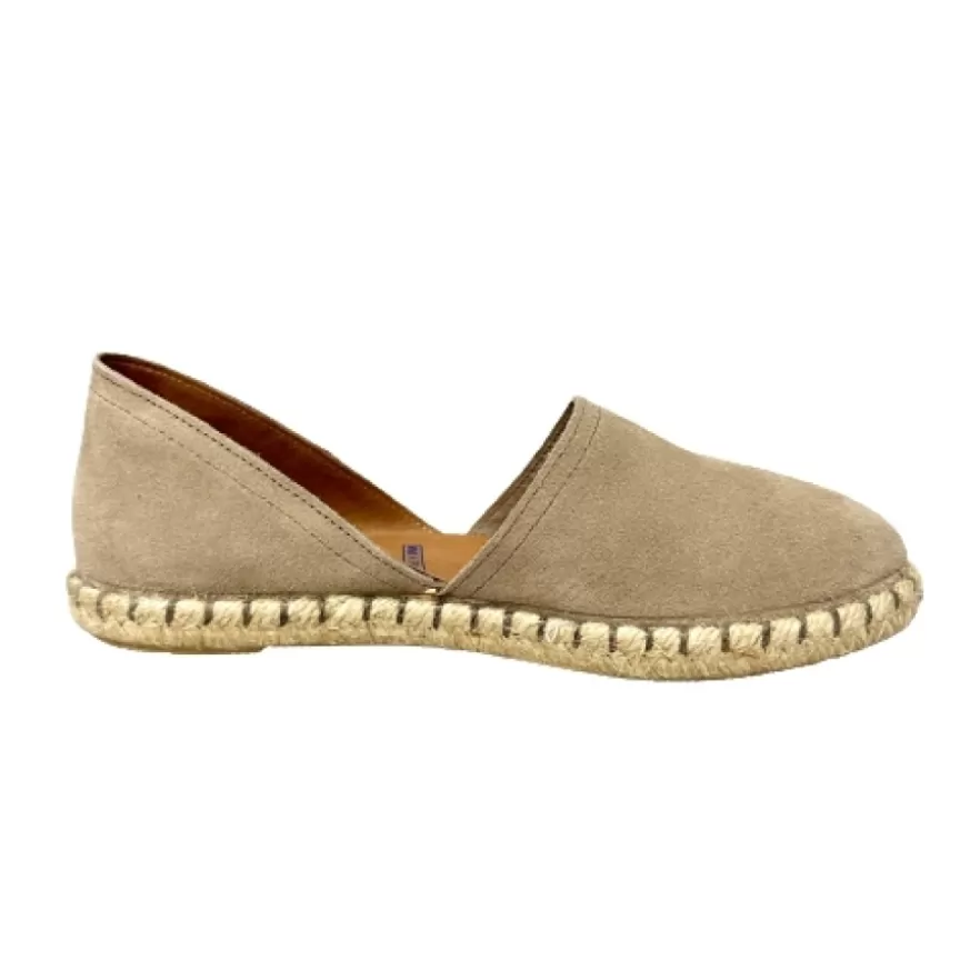 Donna CAMARRI CALZATURE Scarpe Donna | Espadrillas Artigianali In Camoscio Verbenas Taupe
