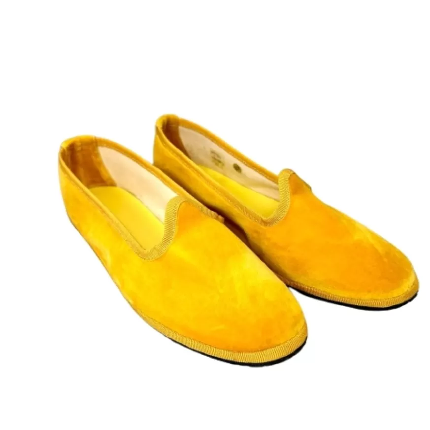 Donna CAMARRI CALZATURE Scarpe Donna | Friulane Artigianali In Velluto Giallo