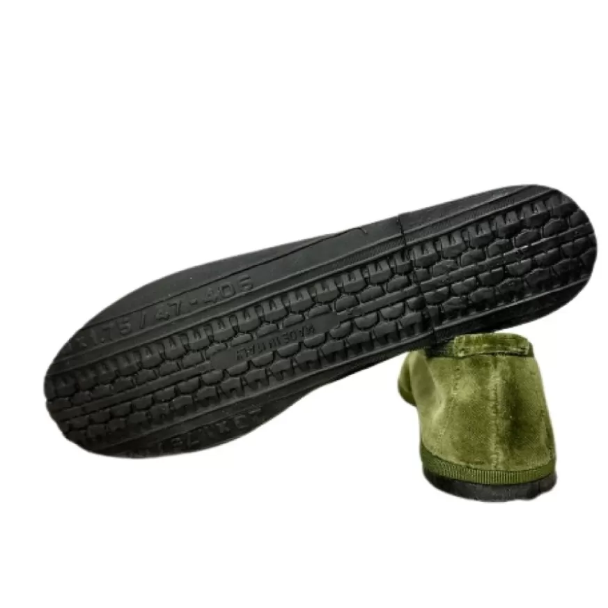 Donna CAMARRI CALZATURE Scarpe Donna | Friulane Artigianali In Velluto Verde Personalizzate