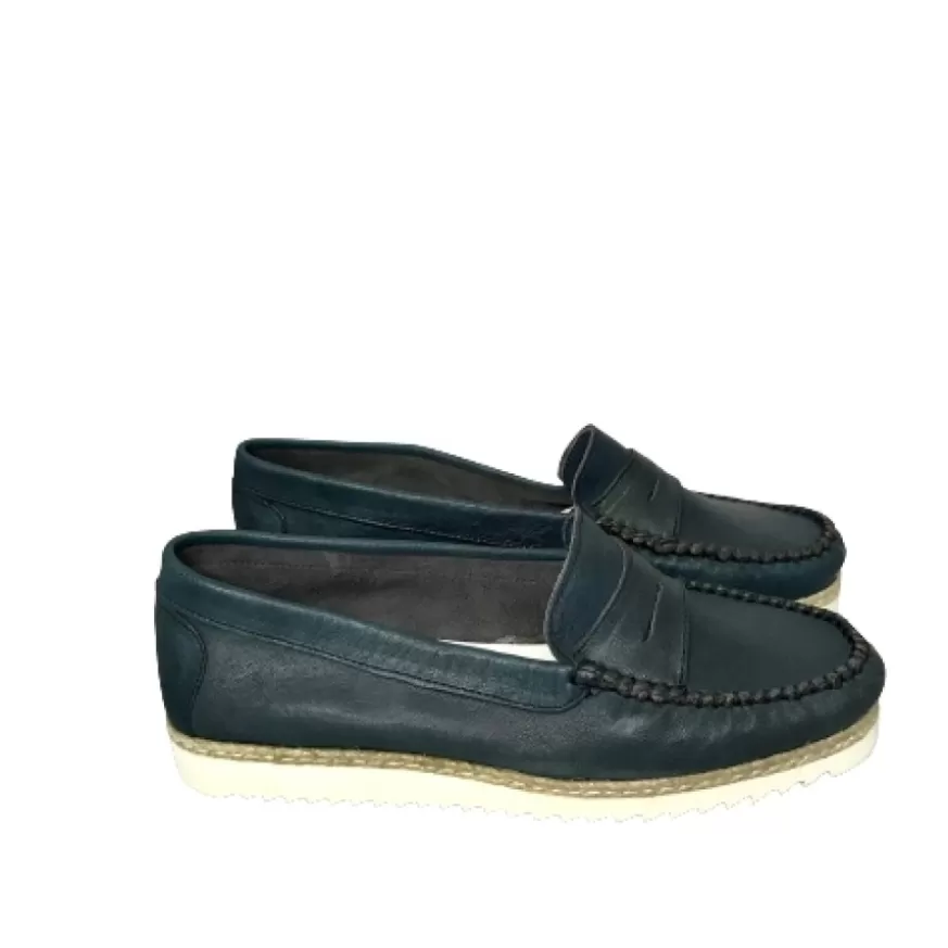 Donna CAMARRI CALZATURE Scarpe Donna | Mocassino Artigianale Estivo Blu