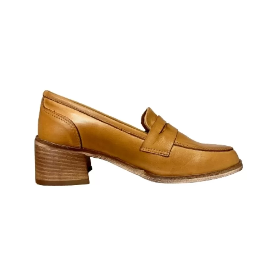 Donna CAMARRI CALZATURE Scarpe Donna | Mocassino Artigianale In Pelle Mod. College Con Tacco