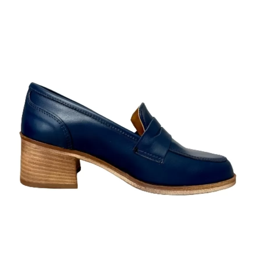 Donna CAMARRI CALZATURE Scarpe Donna | Mocassino Artigianale In Pelle Mod. College Con Tacco