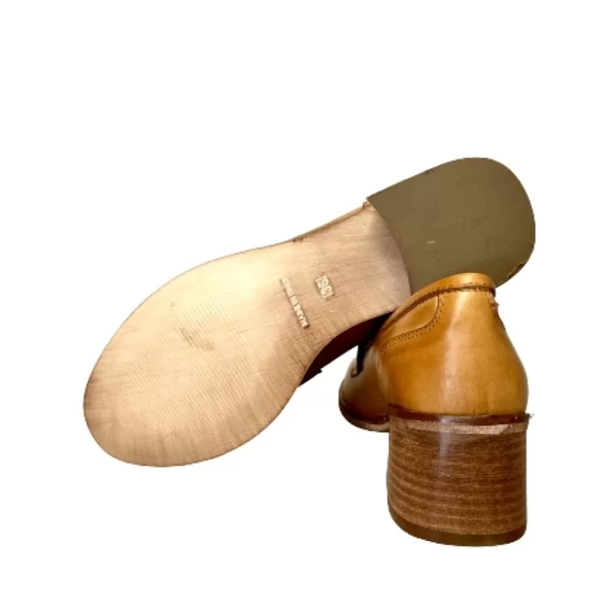 Donna CAMARRI CALZATURE Scarpe Donna | Mocassino Artigianale In Pelle Mod. College Con Tacco