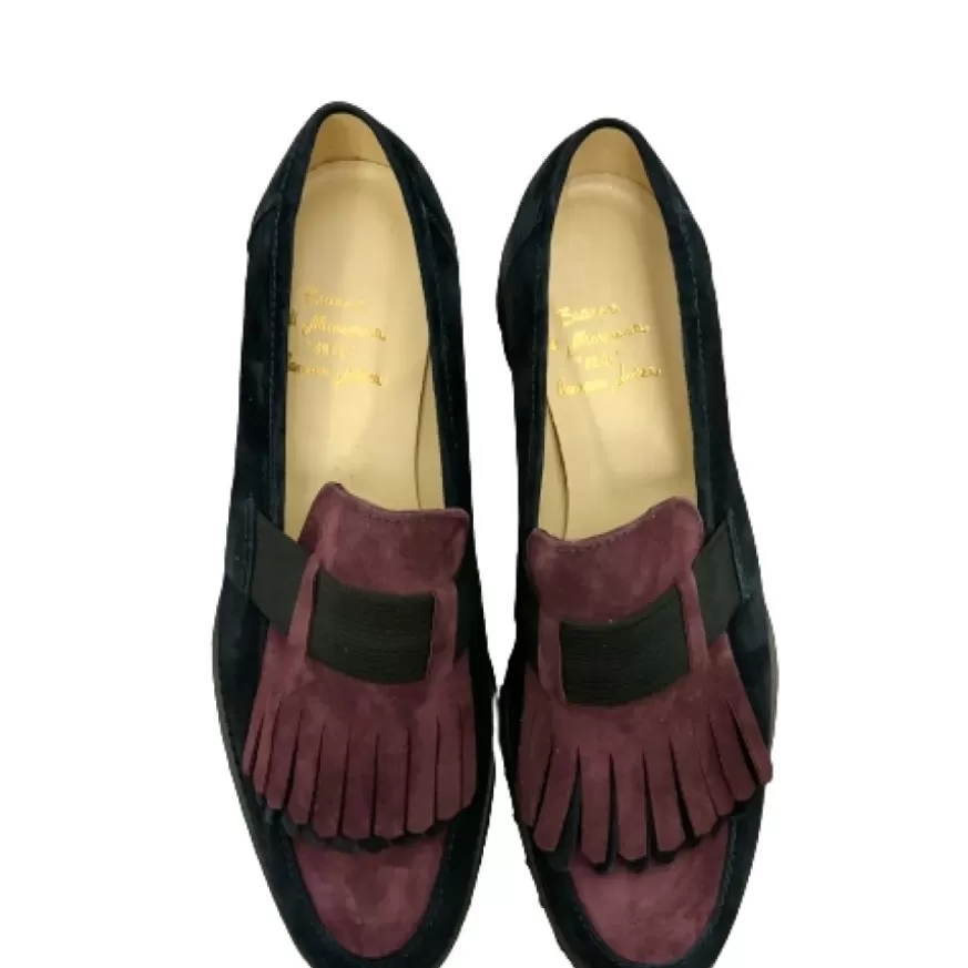 Donna CAMARRI CALZATURE Scarpe Donna | Mocassino Bicolore Blu/Bordeaux