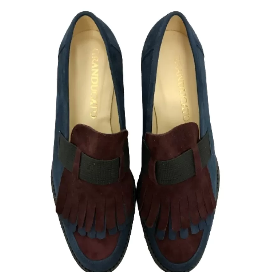 Donna CAMARRI CALZATURE Scarpe Donna | Mocassino Bicolore Blu/Bordeaux