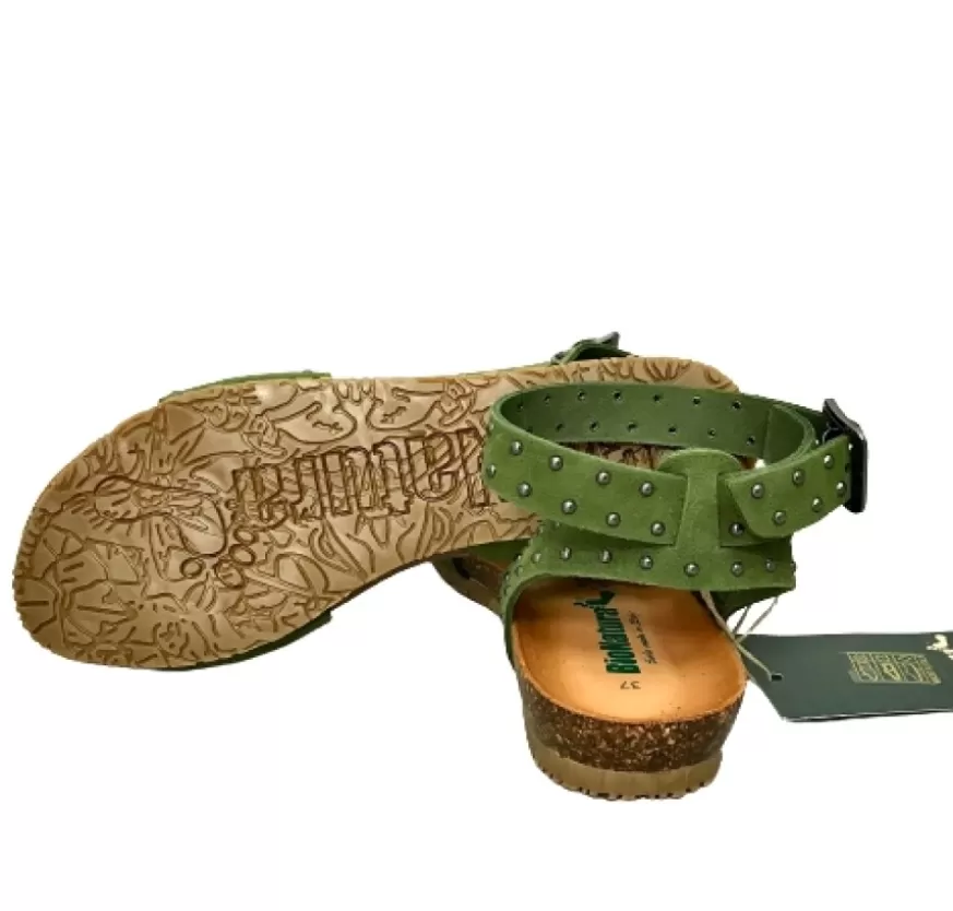 Donna CAMARRI CALZATURE Scarpe Donna | Sandalo Allacciato Alla Caviglia Verde Bionatura